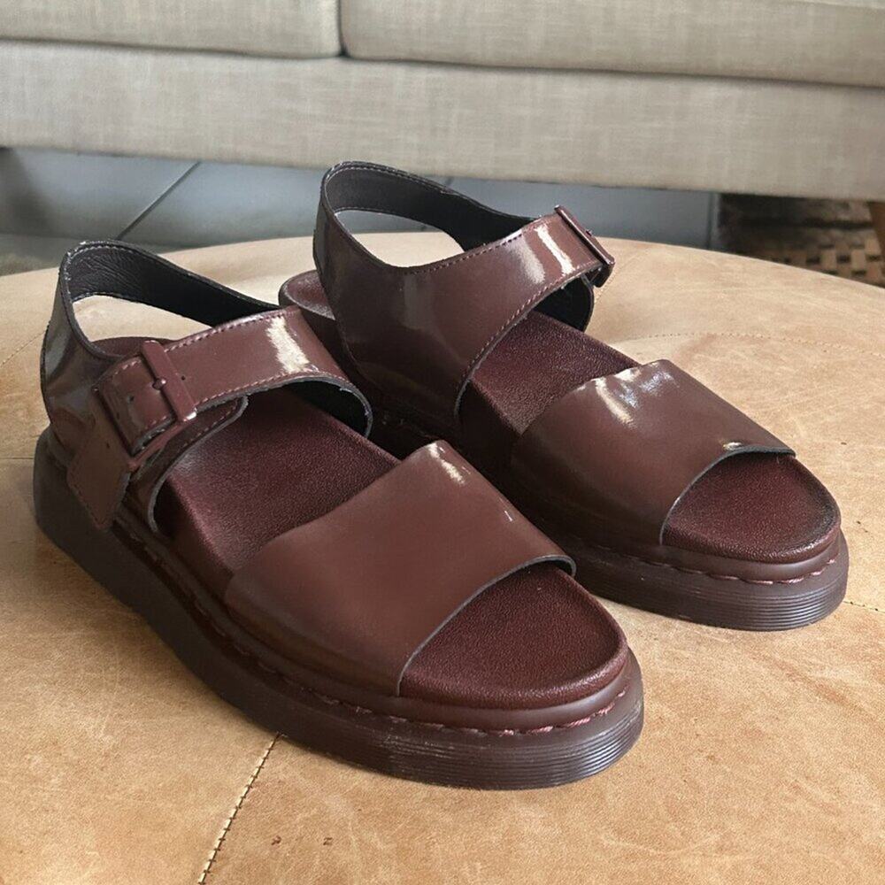 Dr Martens Romi Platform Sandals Brown Leather Chunky Minimalist Women 10 - Picture 4 of 12